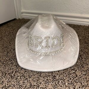 White Bride Cowboy Hat with Rhinestones